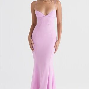 House of CB Pink Spaghetti Strap Maxi Gown